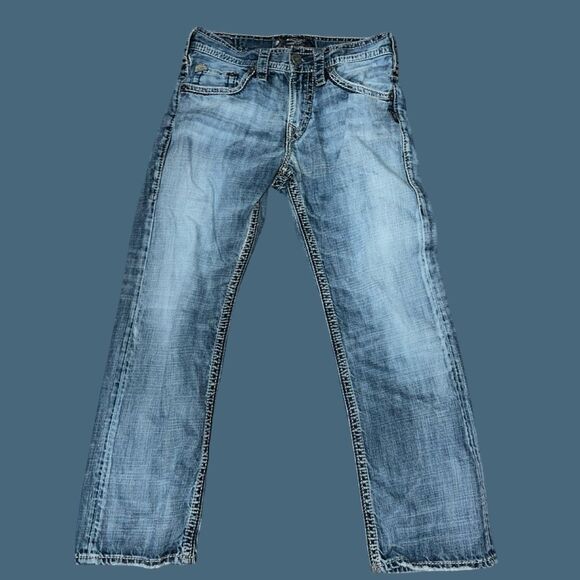 BKE ZAC Straight Leg LightWash Distrssed Jeans Size 30x29 - Picture 1 of 8